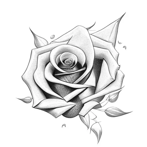 rose with money and bullet tattoo design idea