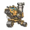 Heavy equipment pipe laying  tattoo design idea