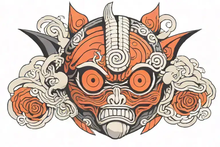 obito mask from naruto tattoo design idea