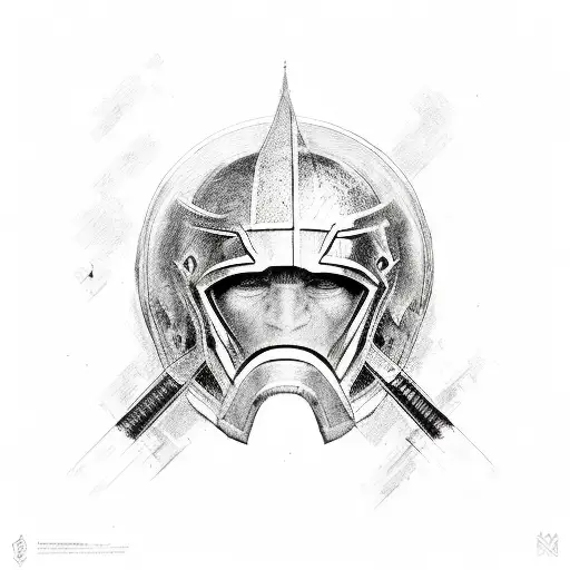 Sketch Spartan Tattoo Idea - BlackInk AI