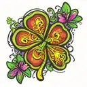 4 leaf clover  tattoo design idea