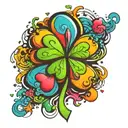 4 leaf clover  tattoo design idea