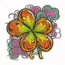 4 leaf clover  tattoo design idea