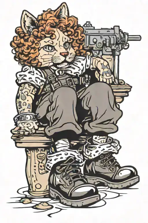 little orphan Annie in combat boots tattoo design idea