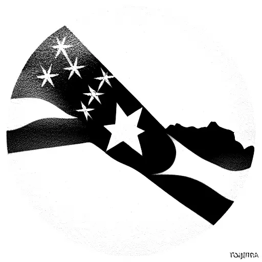 Puerto Rican flag with birth and death dates  tattoo design idea