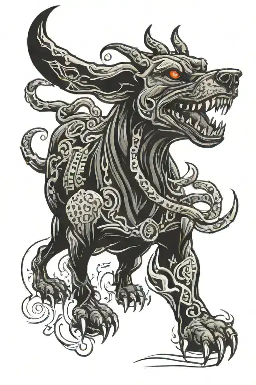 hell hound tattoo design idea