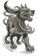 hell hound tattoo design idea
