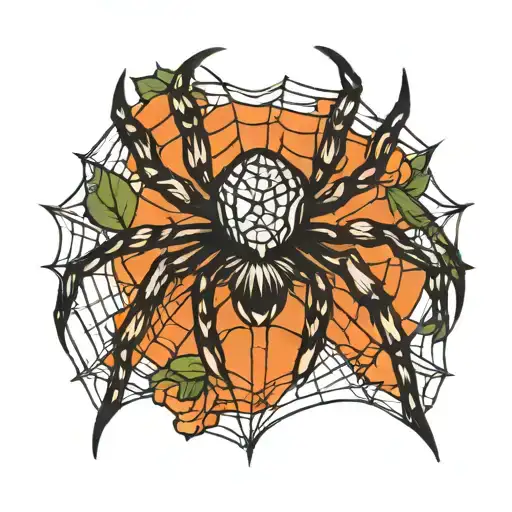 spider and spiderweb tattoo design idea