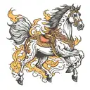 fire horse jumping tattoo design idea