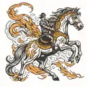 fire horse jumping tattoo design idea