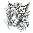 something like animal that covers upper inner forearm going up around biceps and triceps, realistic  tattoo design idea