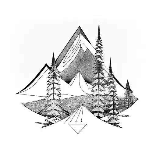 Mountain Scene tattoo design idea
