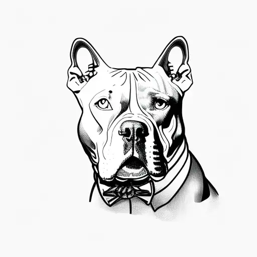 Pitbull with letters NORA tattoo design idea