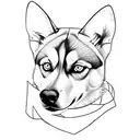 husky dog tattoo design idea