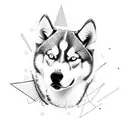 husky dog tattoo design idea