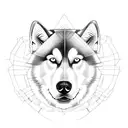 husky dog tattoo design idea