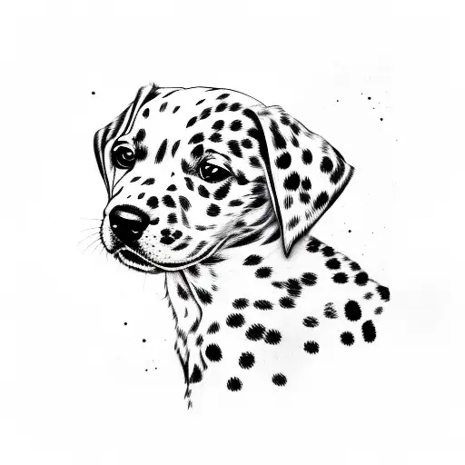 Dalmatian Puppy with ohne Black eye tattoo design idea