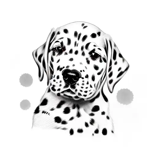 Dalmatian Puppy with black around one eye tattoo design idea