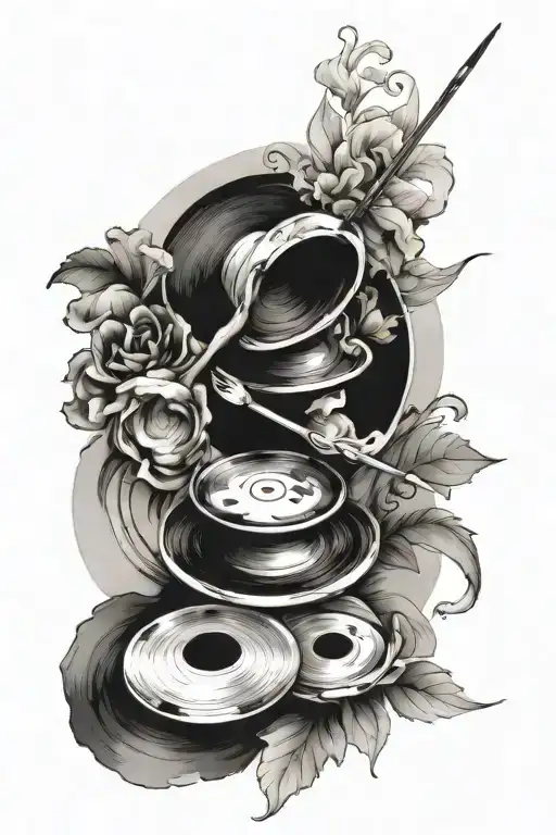 artist palette tattoo design idea