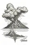 polynesian volcano explosion tattoo design idea