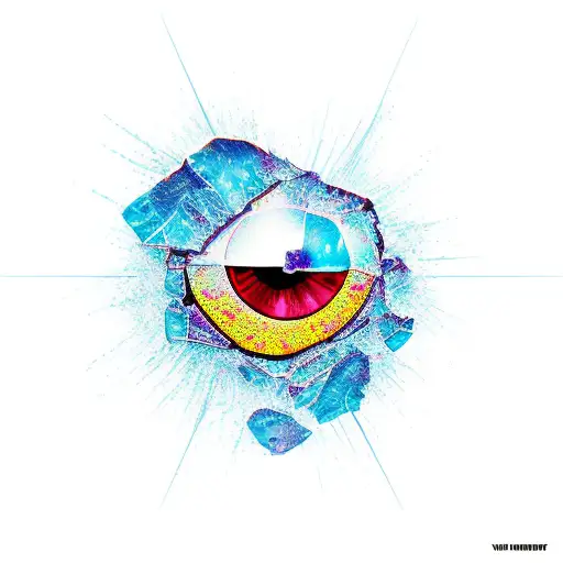 shattered glass tattoo design idea