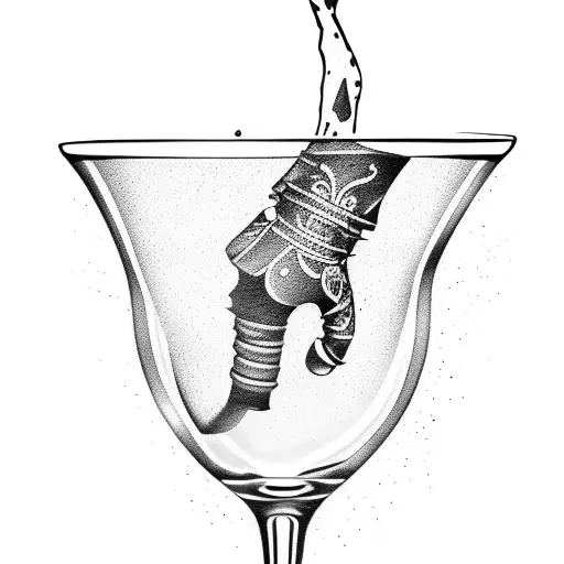 cracked wine glass  tattoo design idea