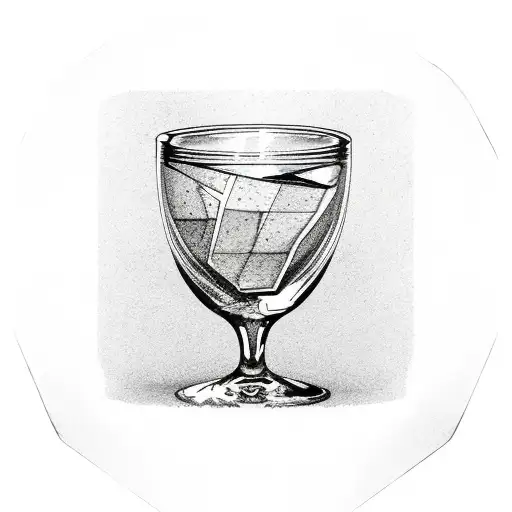 shattered wine glass  tattoo design idea