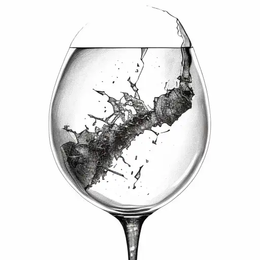 broken wine glass  tattoo design idea