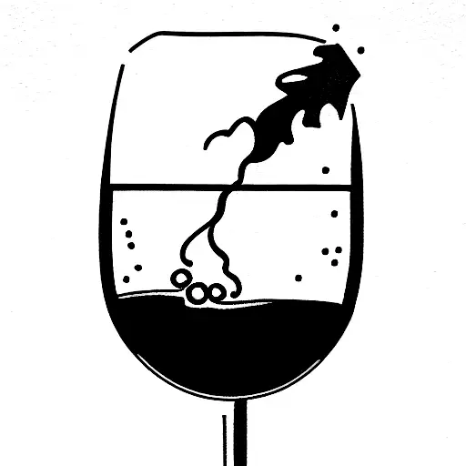 glass of wine, broken tattoo design idea