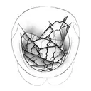 broken wine glass tattoo design idea