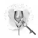 shattered wine glass  tattoo design idea
