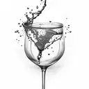 shattered wine glass  tattoo design idea