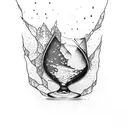 shattered wine glass  tattoo design idea