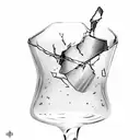 broken wine glass  tattoo design idea