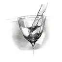 broken wine glass  tattoo design idea