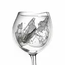 broken wine glass  tattoo design idea
