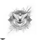 A soaring eagle breaking free from chains, representing independence and freedom tattoo design idea