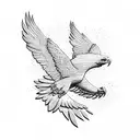 A soaring eagle breaking free from chains, representing independence and freedom tattoo design idea
