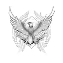 A soaring eagle breaking free from chains, representing independence and freedom tattoo design idea