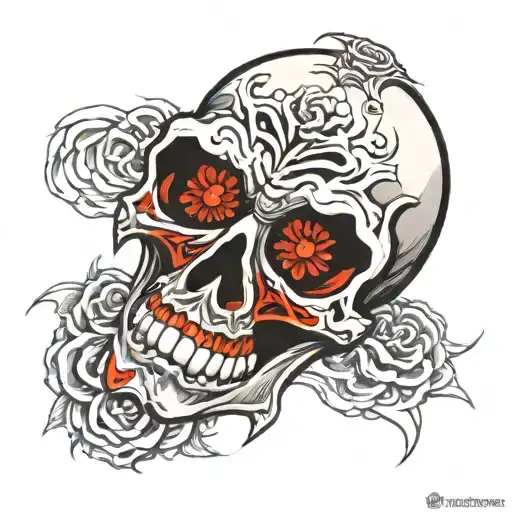 vampire skull tattoo design idea