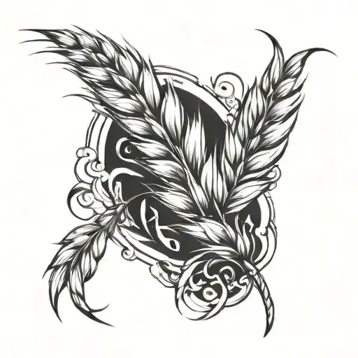 wheat tattoo design idea