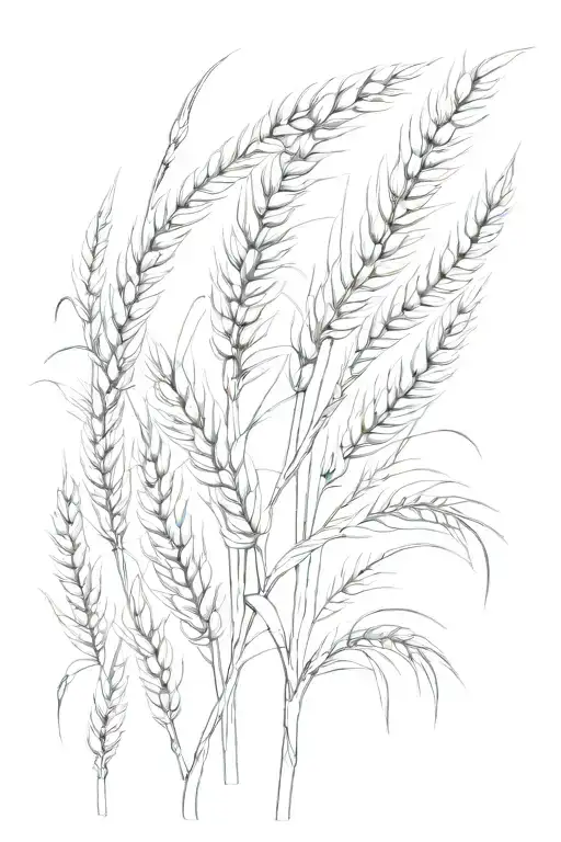 wheat stalks she wears tattoo design idea