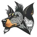 doberman w tequila bottle tattoo design idea