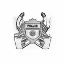 police mechanic security tattoo design idea