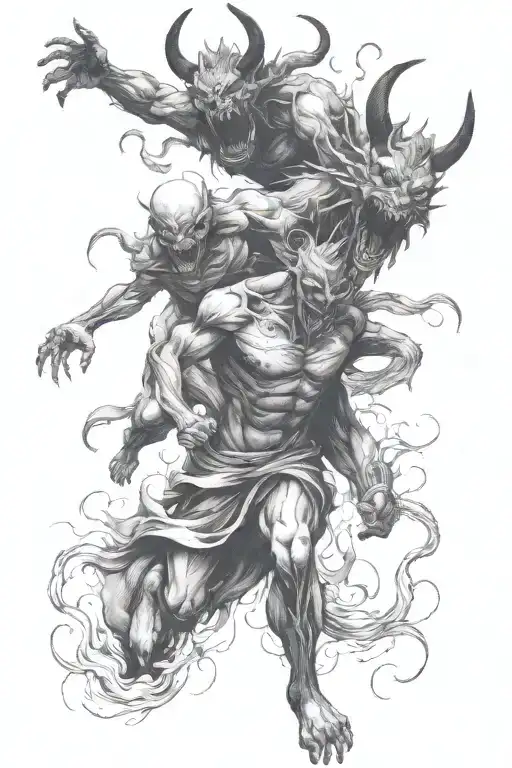 demons running scared  tattoo design idea