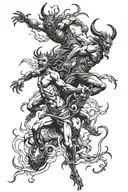 demons running from light tattoo design idea