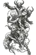 demons running from light tattoo design idea