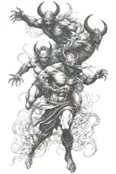 demons running from light tattoo design idea