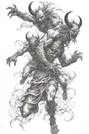 demons running from light tattoo design idea