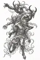 demons running from light tattoo design idea